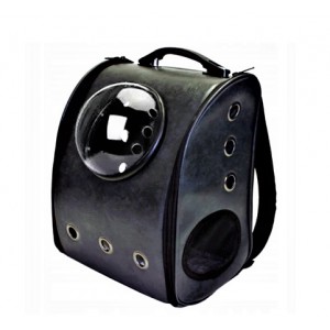 RUCSAC transport animale de companie din piele ecologica-gri